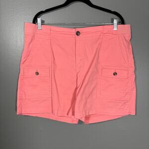 Lee Pink Utility Elastic Waist casual Cargo Shorts - Size 16 - Women's Plus Size